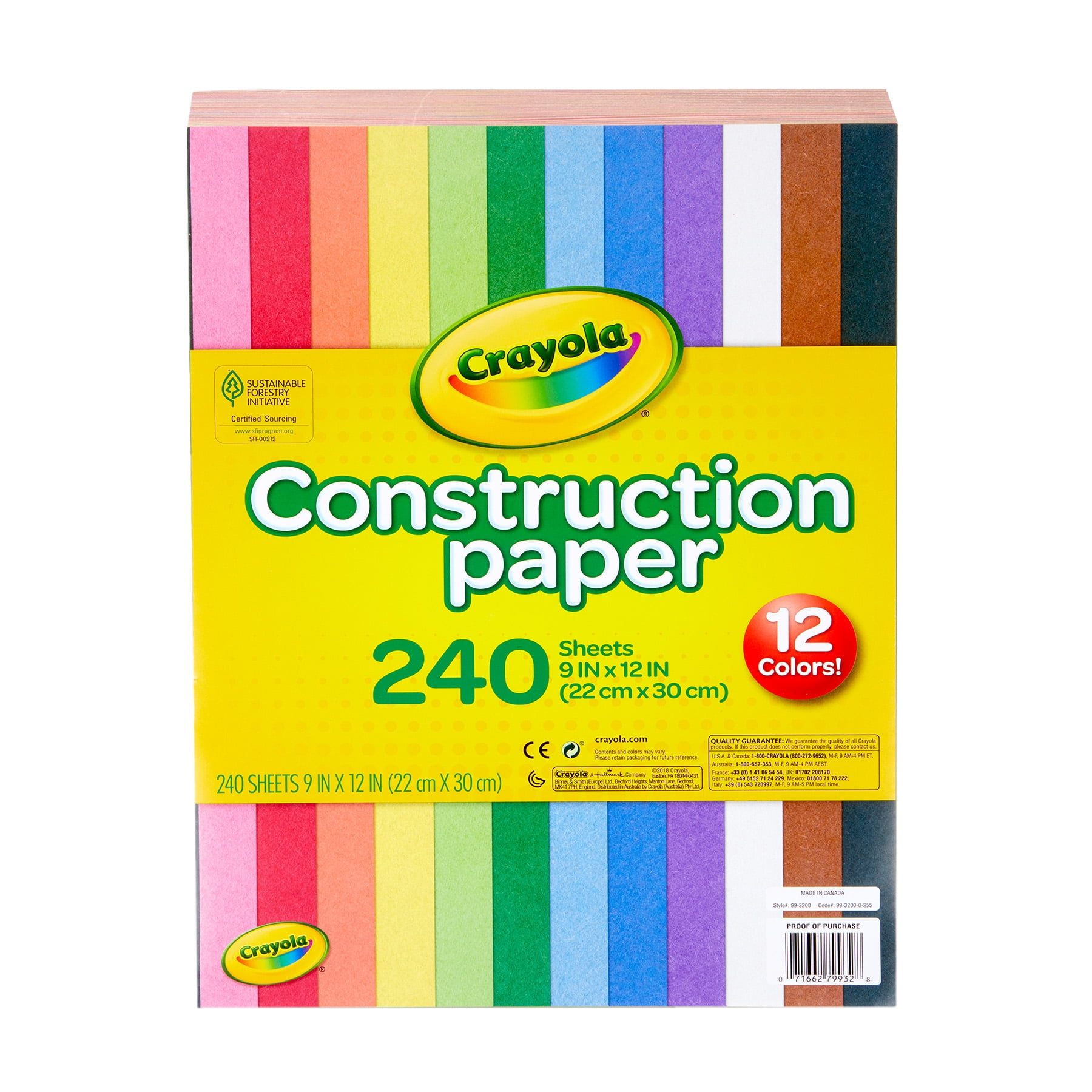 Crayola Construction Paper, 240 Sheets Per Pack, 3 Packs