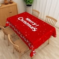 thumbnail image 2 of Nanqianyi Red Christmas Tablecloth 60×84 Inch, Winter Snowman Christmas Trees Small Ball Washable Table Cloth for Kitchen Dinner Decoration, 2 of 12