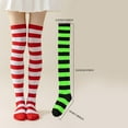 thumbnail image 2 of Knee High Striped Socks for Women - Long Thin Tube Sports Thigh High Socks Tall Stockings C One Size, 2 of 2