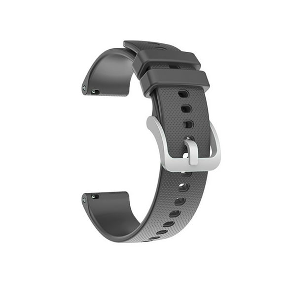 Amdohai 22mm Unisex Silicone Replacement Watch Strap with Quick Release Spring Bars Silver Buckle Compatible with GARMIN Watch, Dark Grey