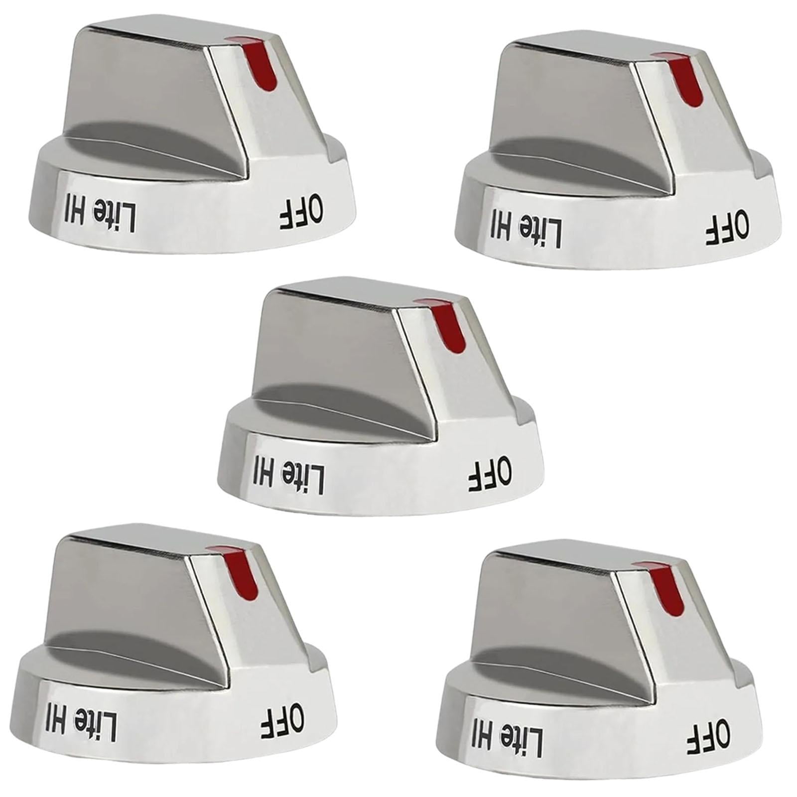 5 Pieces Cooktop Control Knobs Stove Burner Dial Upgrade Lightweight Stainless Steel for Gas Ovens