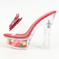 thumbnail image 6 of Transparent Ultra-high Heel 14cm Thick Heel Summer Women's Waterproof Platform Rhinestone Sexy Fairy Slippers LFD, 6 of 6