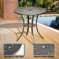 thumbnail image 4 of DWVO 25" Outdoor Dining Table with Umbrella Hole, Round Cast Aluminum Patio Dining Table for Backyard, Garden, Patio, Porch, Black, 4 of 6