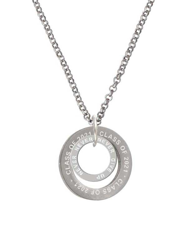 "WONDERFUL" AFFIRMATION .925 Solid Sterling Silver Circle BAND PENDANT 