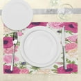 thumbnail image 3 of Ambesonne Anemone Flower Place Mats Set of 4, Lively Bridal, Standard Size, Pink Green Apricot, 3 of 6