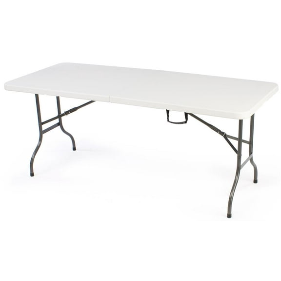 6ft. Portable Table with Collapsible Legs, Stain Resistant Plastic Counter - Gray (FOLDT723GR)