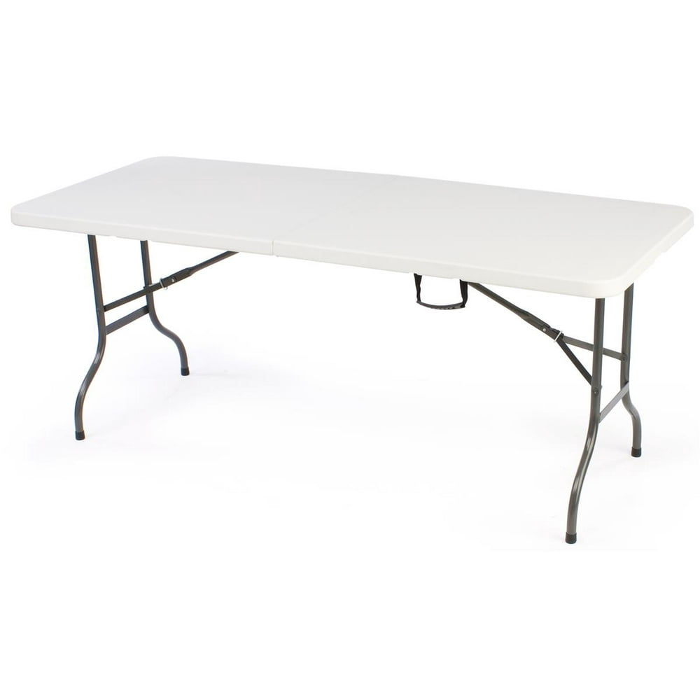 6ft. Portable Table with Collapsible Legs, Stain Resistant Plastic Counter Gray (FOLDT723GR