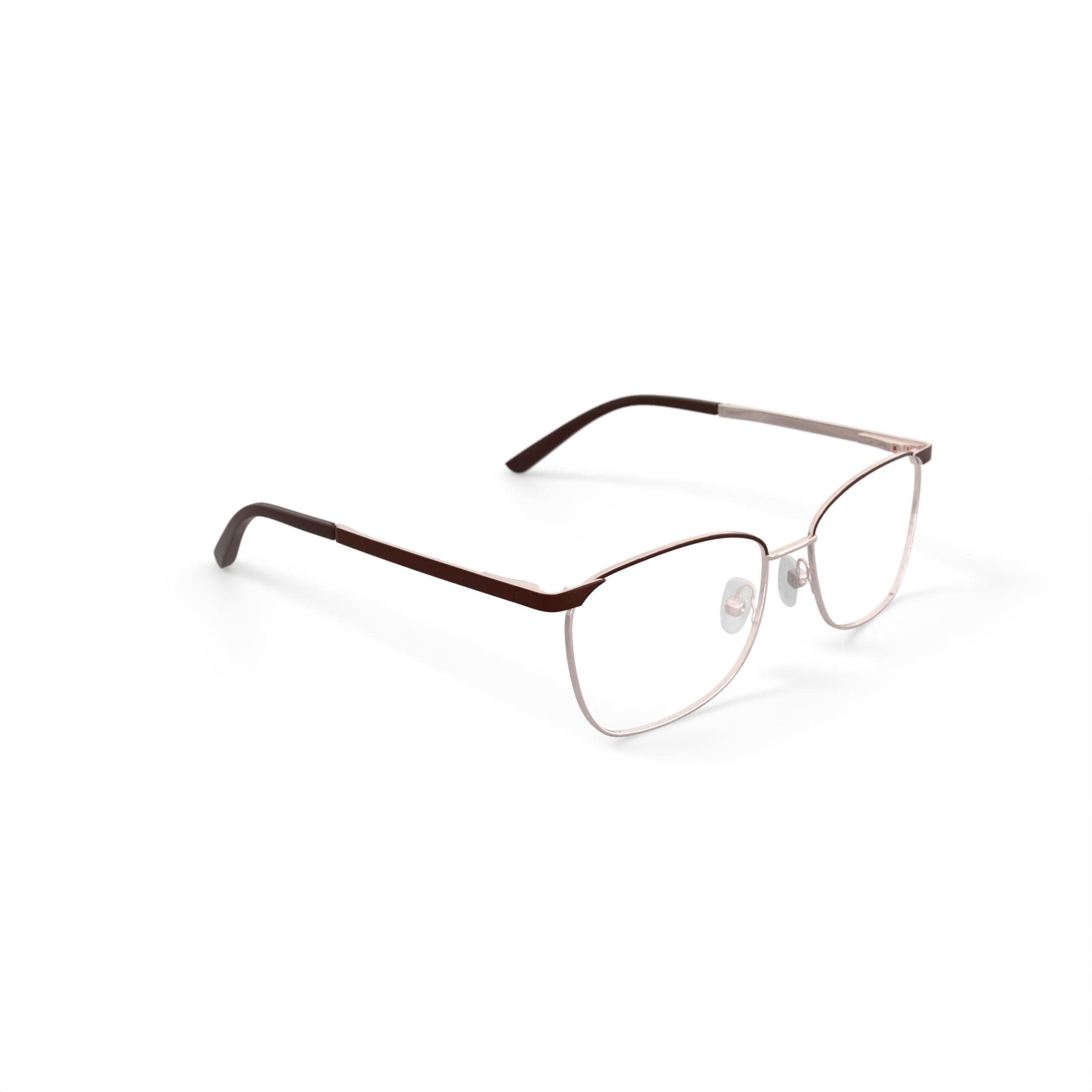 Walmart Women's WM402155-1 Browline Prescription Eyeglasses with Case, Gold
