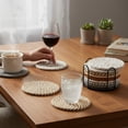 thumbnail image 7 of 8 Pcs Coasters for Drinks,Coasters Set,Drink Coasters Set with Holder,Woven Coaster Set,Absorbent Coaster with Holder,Coffee Table,Home Tabletop Decor,Dinning Room Decor,(Gray,4.33x2.87 in), 7 of 7