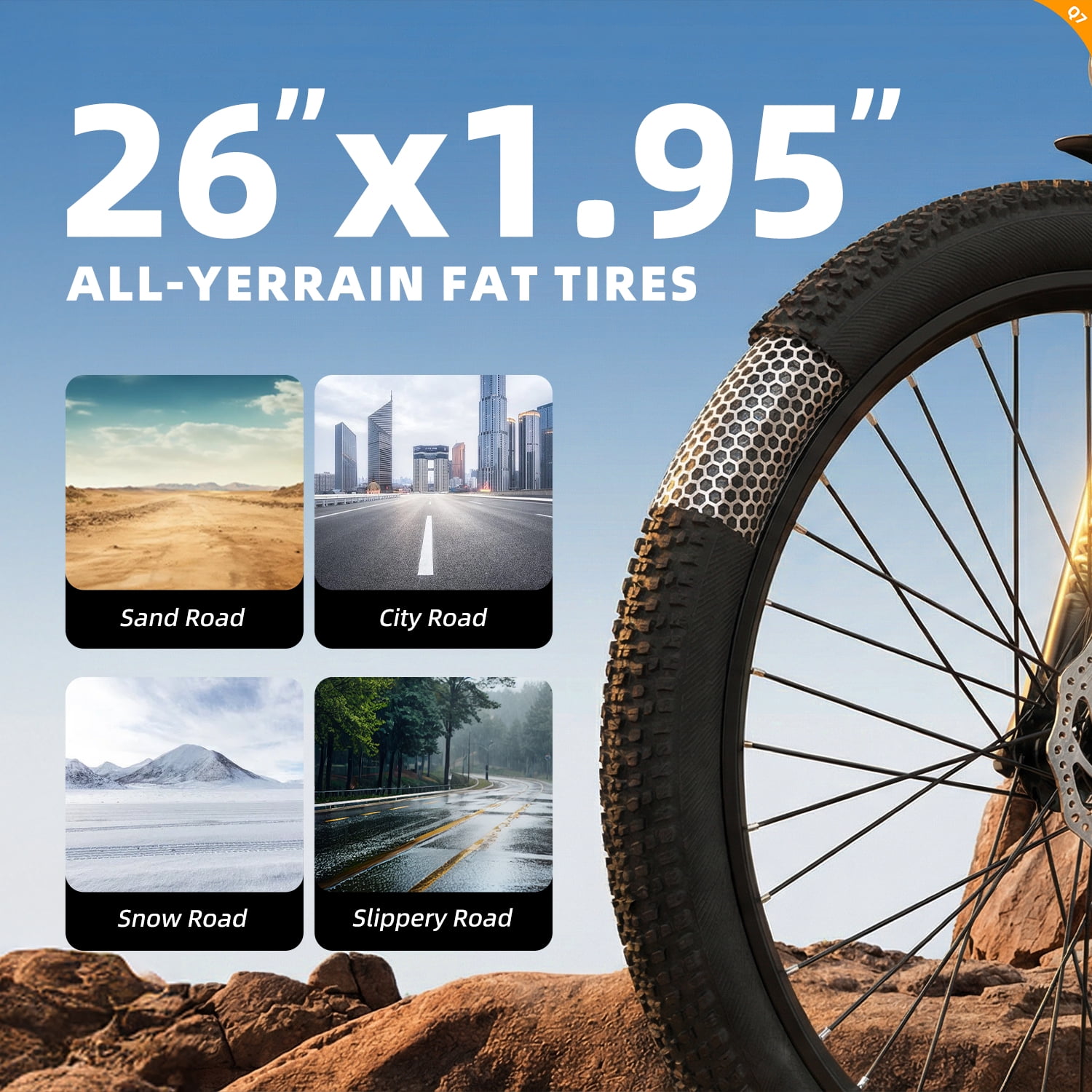 26" E-Bike for Adults, 748W Motor Electric Bicycle up to 60 Mile Range, 22MPH Max Speed, 36V 10Ah Removable Battery, 7-Speed, Disc Brakes & NFC Unlock, Mountain E-Bike for Commuting