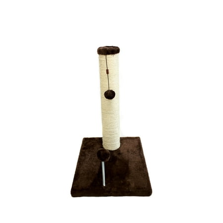 Cat Craft 18 inch Sisal Scratching Post (Dark Chocolate Fur 12x16 Base)