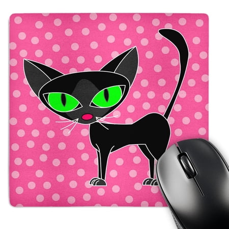 3dRose  Fancy Feline Black Cat Pink Dots Design  MousePad price history on PriceWatchPro