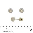 thumbnail image 2 of 18K Solid Yellow Gold Diamond Bezel Pearl Covered Screwback Earrings, 2 of 3