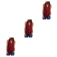 thumbnail image 1 of sweethay Top femenino Camisa casual Sin mangas con cremallera Ropa elegante Cuello en V Blusa de gasa Novias Hija Vino rojo M Vino rojo M 3Conjunto, 1 of 6
