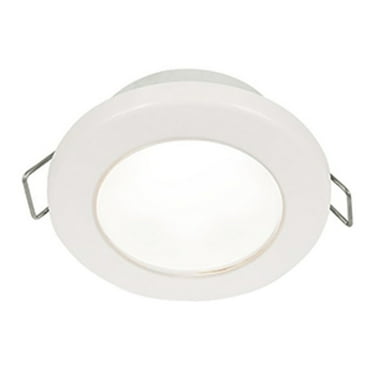 Hella Marine EuroLED 75 3 Round Spring Mount Down Light  White LED  White Plastic Rim  12V