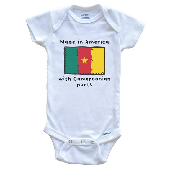 Made In America With Cameroonian Parts Cameroon Flag Baby Bodysuit