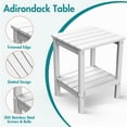 thumbnail image 3 of Hidpriva Adirondack Outdoor Side Table, 2-Tier HDPE Weather Resistant Patio End Table for Poolside Porch Backyard Patio Lawn, White, 3 of 5