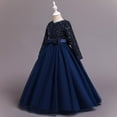 thumbnail image 3 of Girl Long Gown Dress Sparkle Sequins Kids Wedding Bridesmaid Pageant Party Formal Long Gown Princess Tulle Flower Girl Dresses 4-12 Years, 3 of 5