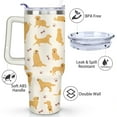 thumbnail image 3 of Paw Print Dog Lovers Tumbler 40oz - Vacuum Insulated Coffee Cup with Handle & Straw- Cute Gift for Female Dog Owners, 3 of 7