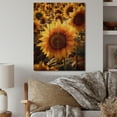 thumbnail image 2 of Designart "A Golden Sunflower Set Against the Sunset III" Floral Print on Natural Pine Wood, 2 of 5