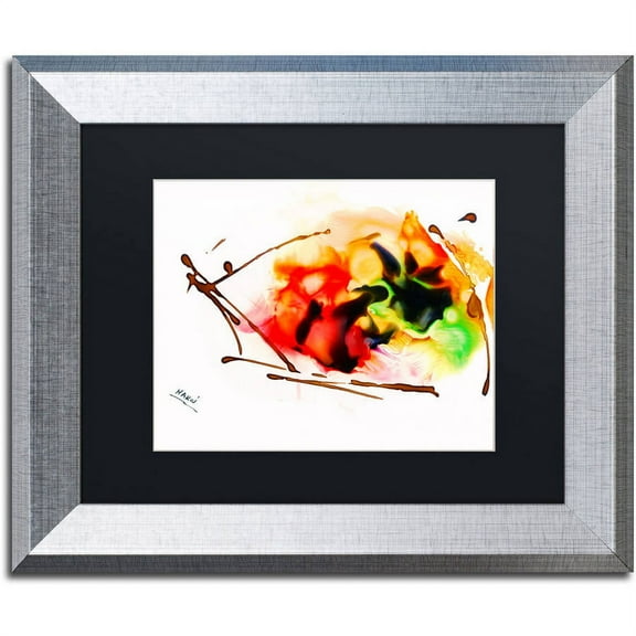 Trademark Fine Art "Abstract 05" Canvas Art by Mako, Black Matte, Silver Frame