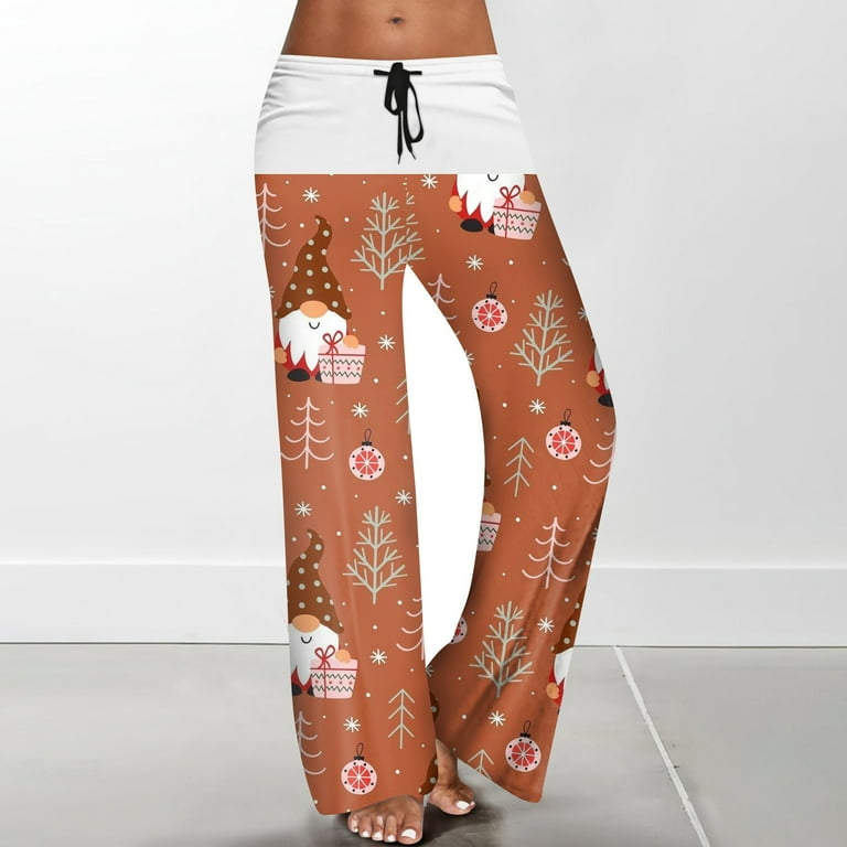 Susanny Christmas Pajama Bottoms Snowman Holiday High Waisted Plus