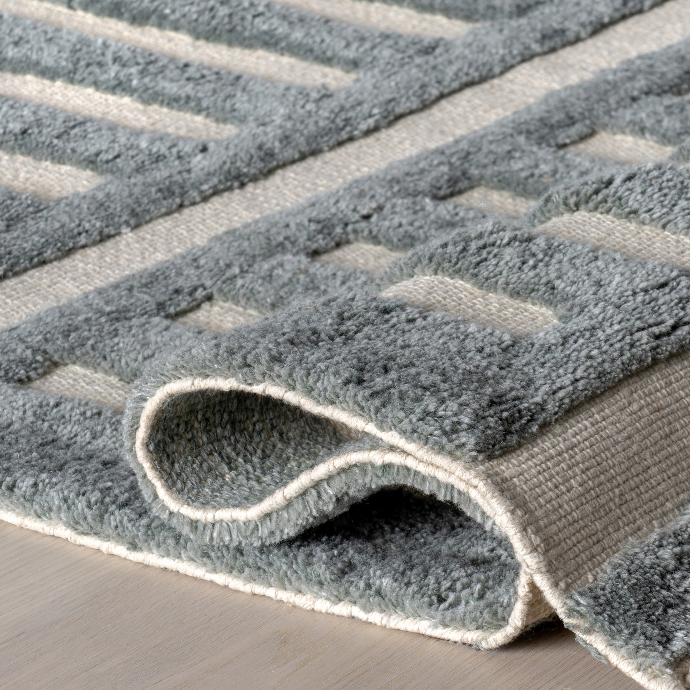 Rugs USA Merrick Tasseled Cotton and Wool Area Rug, 7' 6" x 9' 6", Merrick Teal