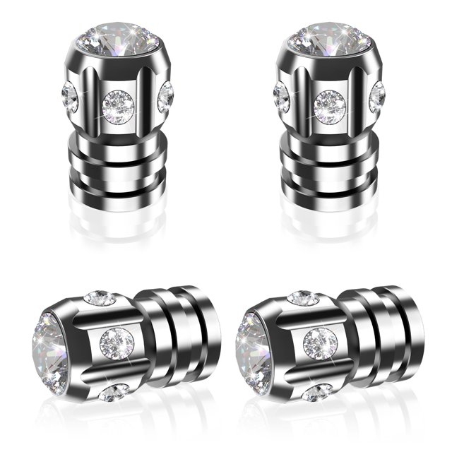 Quarkace Tapones Para Válvulas De Neumáticos, Tapones Para Válvulas Con Diamantes De Imitación Brillantes, Paquete De 4 Para Coches, Todoterrenos, Camiones, Motocicletas, Bicicletas, Revestimiento Ant