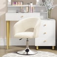 thumbnail image 4 of Modern Accent Chairs Adjustable Height Makeup Vanity Chair Swivel Chair for Bedroom, Makeup Room, Faux Fur-White, 4 of 8