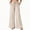 Beige, variant on Women's Plus Size Palazzo Pants Ruffled Elastic High Waist Drawstring Trousers Casual Loose Wide Leg Pants with Pockets