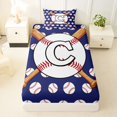 thumbnail image 3 of Erosebridal Teens Baseball Gaming Letter C Monogrammed Twin Sheet Sets 3pcs,Girls Boys Sport Gamer Bedding,Super Cozy Room Decor, 3 of 5