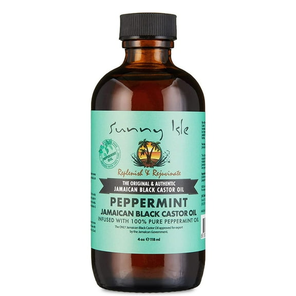 Sunny Isle Jamaican Black Castor Oil with Peppermint 4oz