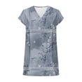 thumbnail image 5 of Summer Outfits for Women Vintage Floral Print Short Sleeve Tops Plus Size Satin Blouse Dressy V Neck Tops Camisetas Para Mujer, 5 of 6