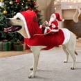 thumbnail image 4 of Christmas Dog Costumes, Dog Costumes for Small Dogs, Small Dog Christmas Costumes, Funny Santa Ride Dog Outfit, Warm Plush Pet Wear for Holiday Photo Booth, 4 of 6