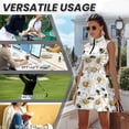 thumbnail image 6 of Garronmavis Women's 2 Piece Golf Dress Size XL Inner Shorts Tennis Dresses Quarter Zip Athletic Workout Dresses Athletic Outfits Womens Animal Golf Dress, Bee Floral, 6 of 7