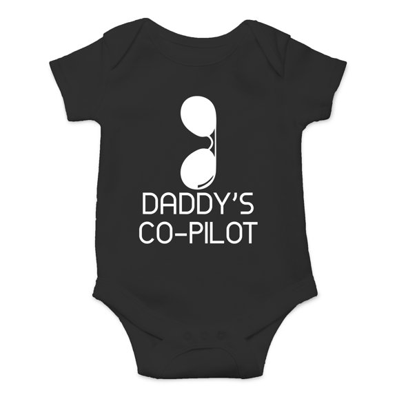 Daddy's Co-Pilot - Best Little Helper With Cool Sunglasses - Cute One-Piece Infant Baby Bodysui