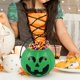 thumbnail image 5 of Tarro De Calabaza Cubo de dulces de Halloween con asa, cubo de plástico verde para decoraciones de fiesta infantil, 1 unidad JASKFLY, 5 of 6