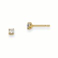thumbnail image 1 of 14k Yellow Gold 2mm Square Cubic Zirconia Cz Basket Set Stud Earrings, 1 of 5