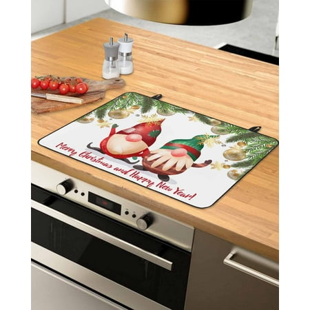 

Christmas Gnomes Stove Top Covers for Electric Stove Heat Insulation Fireproof Glass Cooktop Cover Counter Top Glass Stove Cover for Prevent Scratches 24 x21 Xmas Balls Snowflake Botanical