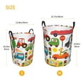 thumbnail image 5 of Balery Transports with Animals Round Laundry Basket with Handles Waterproof Freestanding Laundry Hamper for Clothes Toys in the Dorm and Family-Small, 5 of 8