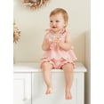 thumbnail image 4 of Loicainy Baby Toddler Girls Summer Outfits 6 12 18 24 Months 2T 3T 4T Solid Color Sleeveless Tiered Tops Ruffle Trim Shorts Clothes Sets, 4 of 9