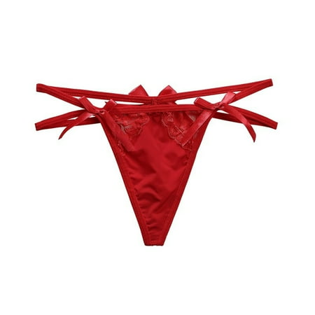 

Rovga Women S Lingerie Female Lace Panty Red See Through Thongs 1 Pcs