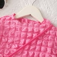 thumbnail image 3 of Pretty Comy 2pcs Girls Trendy Outfits, Young Girls' Lovely Popcorn Textured Short Sleeve Crew Neck Top + Shorts With Bag Set For Summer Clothes Gift, 3 of 8