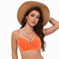 thumbnail image 5 of HCNTES Triangle Bikini Tops for Women Halter String Bathing Suit Tops Sexy Brazilian Black White Swimsuit Top(Orange,S), 5 of 9