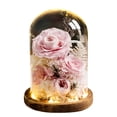 thumbnail image 1 of Infinity Rose Eternal Rose Flower Glass Cover with Led Light Preserved Real Infinity Glass Dome Romantic Home Decor Bedroom Light Long-lasting, 1 of 8