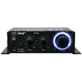 thumbnail image 3 of PYLE PFA200 - Home Mini Audio Amplifier - 60W Portable Dual Channel Surround Sound HiFi Stereo Receiver w/ 12V AC Adapter, AUX, MIC IN, Supports Smart Phone, iPhone, iPod, MP3 For 2-8ohm Speakers, 3 of 11