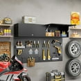 thumbnail image 2 of Metal Garage Storage Cabinet Small Wall-Mounted Locking Cabinet Hanging Garage Cabinets Medicine Cabinet Lockable Steel Utility Cabinets Floating Garage Tool Cabinet 14" H Assembly Required, 2 of 15