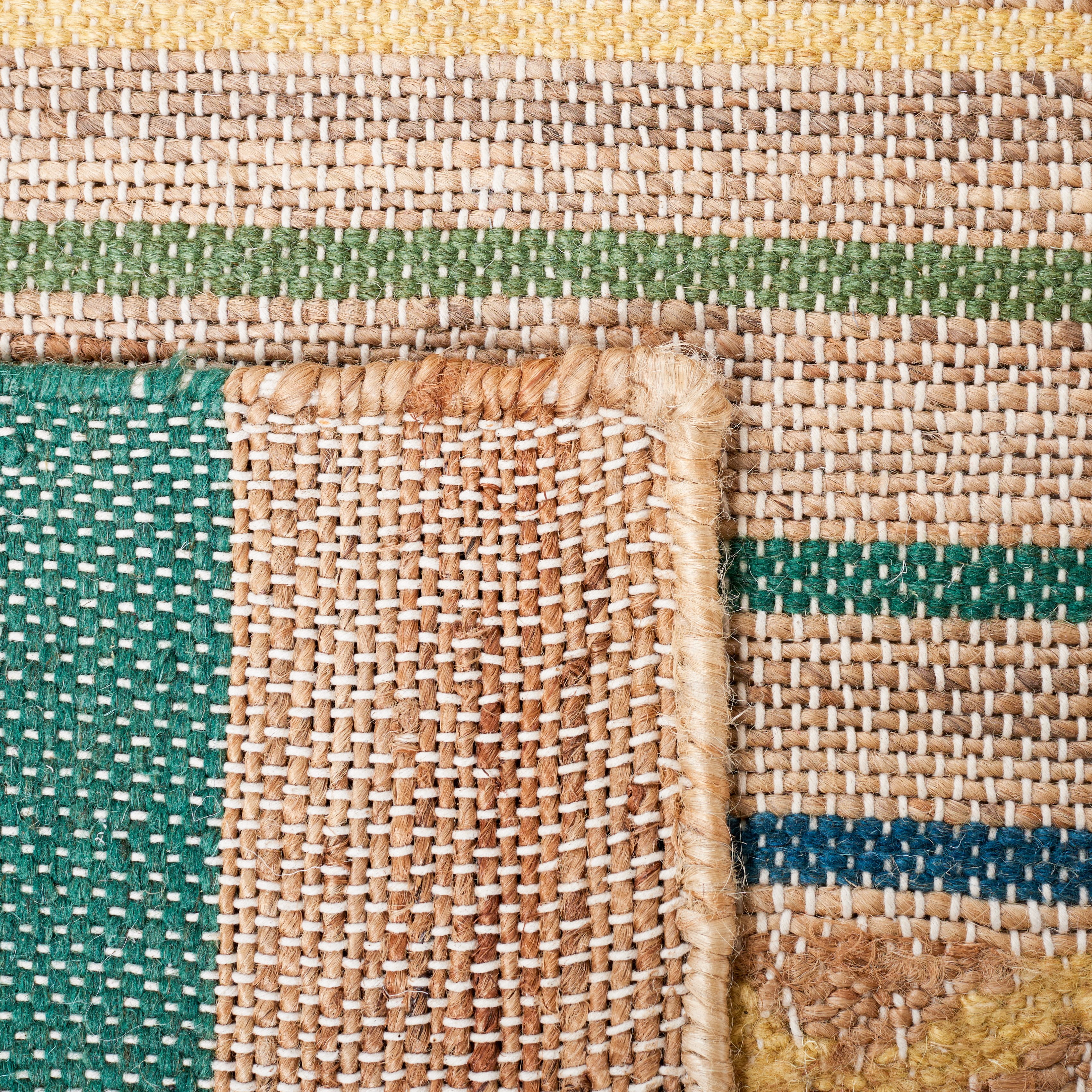 SAFAVIEH Kilim Candis Striped Area Rug, Natural/Green, 5' x 8'