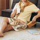 thumbnail image 5 of Balery Sleeping Cat In Blanket Pantalones cortos de pijama de punto de algodón para hombre con cinturilla y bolsillos-XX-Large, 5 of 6