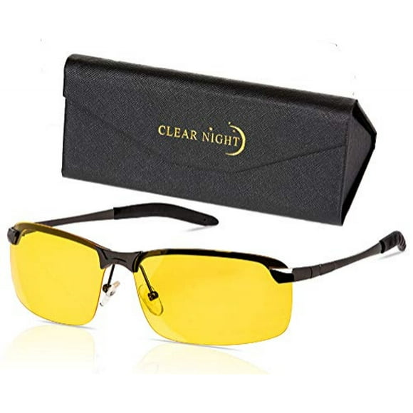 Night Driving Glasses Anti Glare Polarized With Stylish Case - Night Vision Glasses - Tac Glasses - Night Glasses for Driving - Nighttime Glasses Clear Night Clear Night